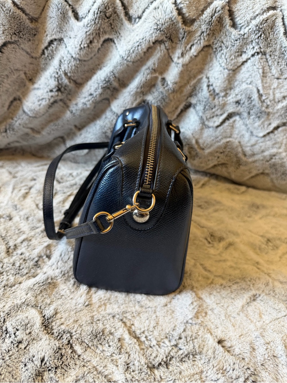 Coach Mini Bennet Navy Metallic Leather Crossbody Bag with Removable Strap - Picture 7 of 10